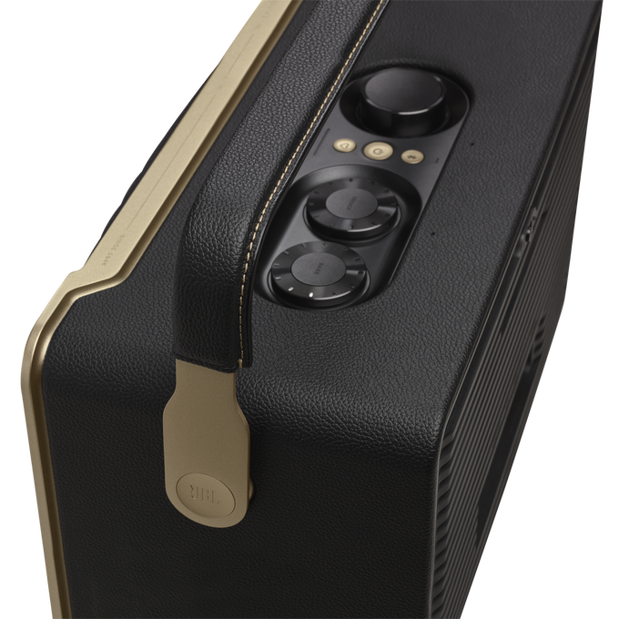 JBL Authentics 300 - Black - Portable smart home speaker with Wi-Fi, Bluetooth and voice assistants with retro design. - Detailshot 6 image number null