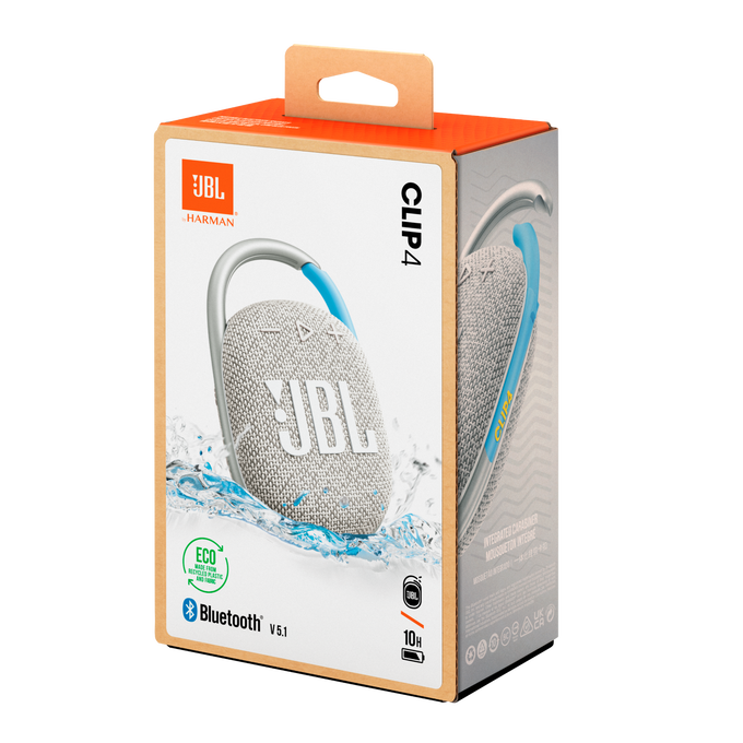JBL Clip 4 Eco - White - Ultra-portable Waterproof Speaker - Detailshot 5 image number null