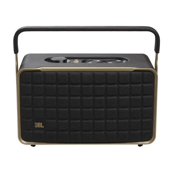 JBL Authentics 300 - Black - Portable smart home speaker with Wi-Fi, Bluetooth and voice assistants with retro design. - Front image number null