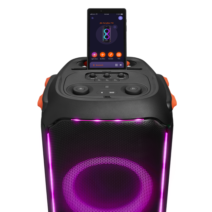 JBL Partybox 710 | Altavoz para fiestas con potente sonido de W RMS, luces incorporadas y diseño prueba de salpicaduras.