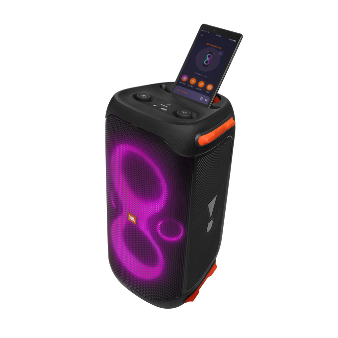 JBL Partybox 110 - Black - Portable party speaker with 160W powerful sound, built-in lights and splashproof design. - Detailshot 2 image number null
