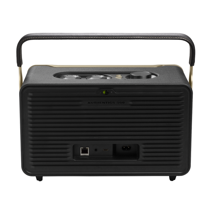JBL Authentics 300 - Black - Portable smart home speaker with Wi-Fi, Bluetooth and voice assistants with retro design. - Back image number null