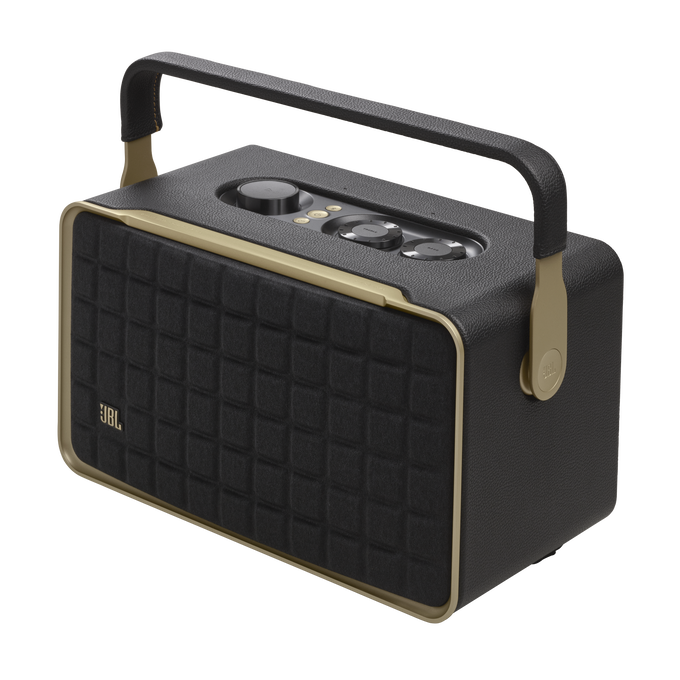 JBL Authentics 300 - Black - Portable smart home speaker with Wi-Fi, Bluetooth and voice assistants with retro design. - Detailshot 2 image number null