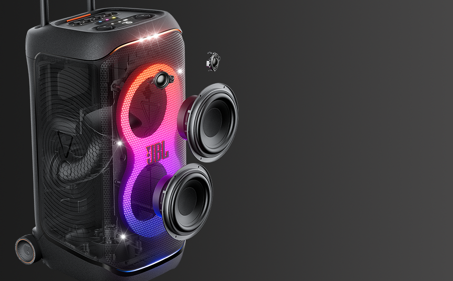 JBL PartyBox Stage 320 | Altavoz portátil para fiestas con ruedas